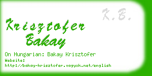 krisztofer bakay business card